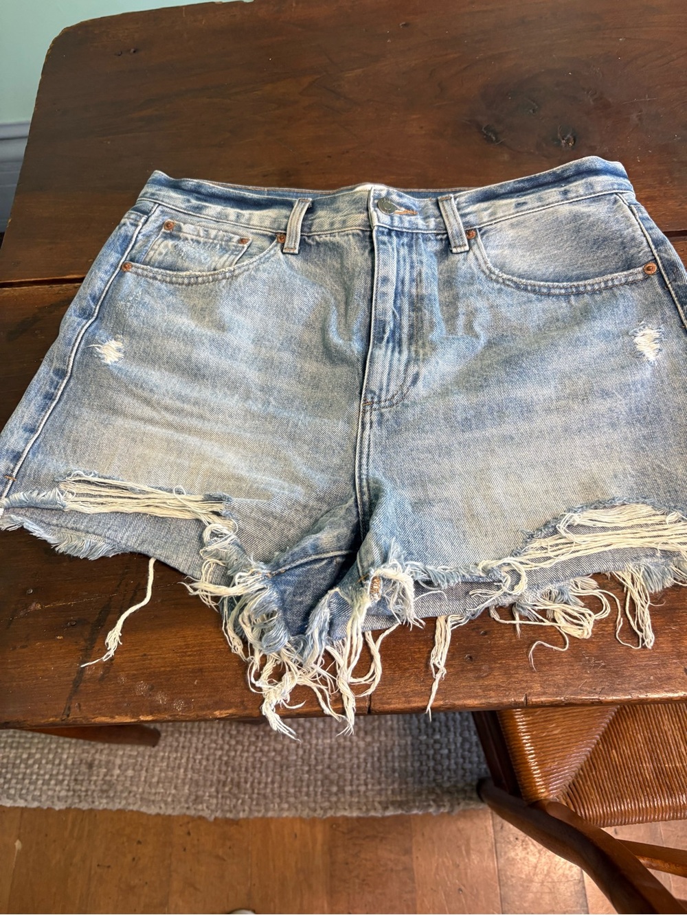pistola Light Wash Distressed Denim Cutoff Shorts